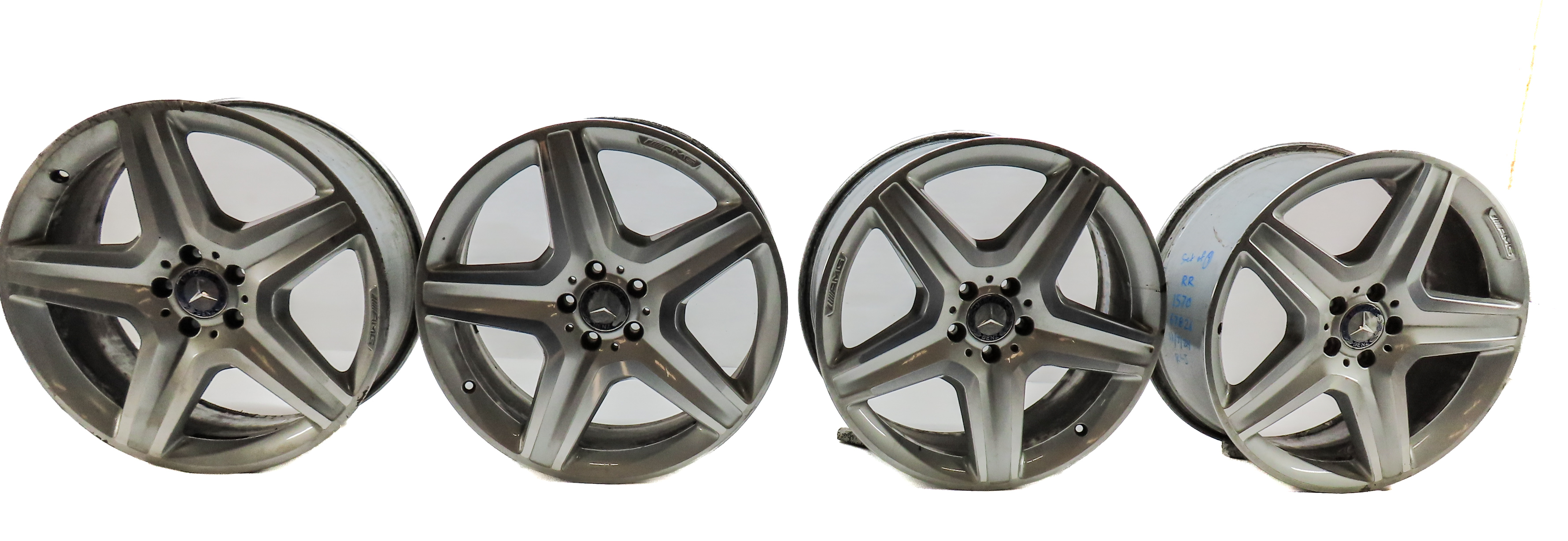 2013-2019 MERCEDES ML GLE W166 20x9 INCH 5 SPOKE ALUMINUM ALLOY WHEEL RIM SET/4 — exact item pictured